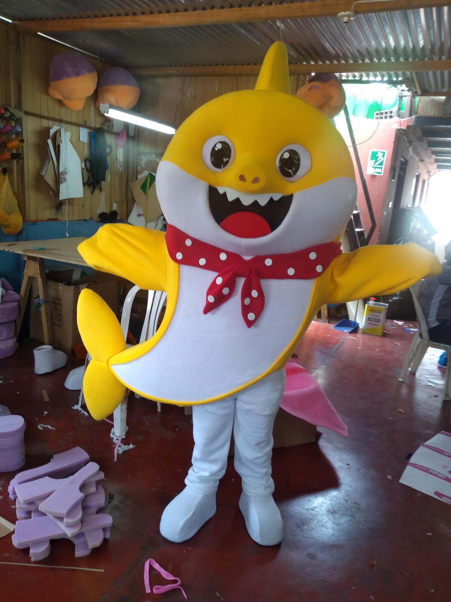 Adorable Yellow Shark Adult Party Mascot Costume – Perfect for Parties & Promotions